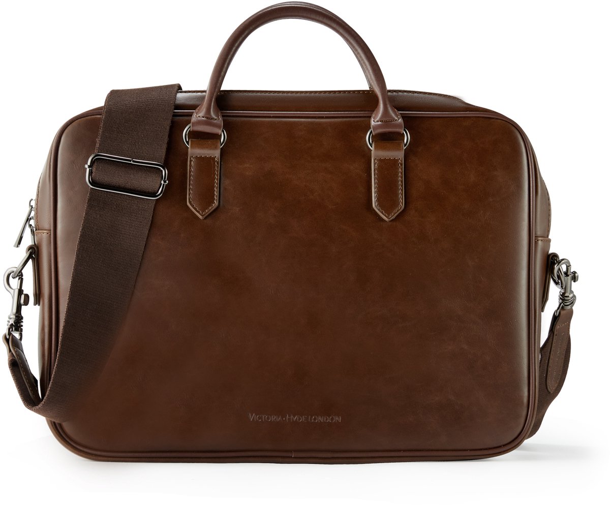 Victoria Hyde "Daniel" - Business-Tas - Laptop & MacBook Sleeve Laptoptas tot 15 inch Schoudertas Aktetas Heren Man Le renTas - Sleutelhanger - Bruin