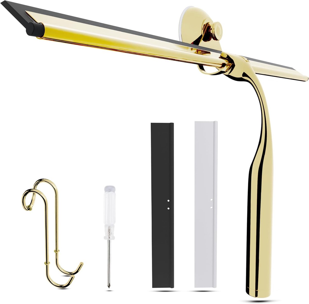 Douchewisser 35 cm Goud - 6-delige Set met 2 Siliconen Reservelippen - Voor Douche, Tegels, Spiegels en Ramen