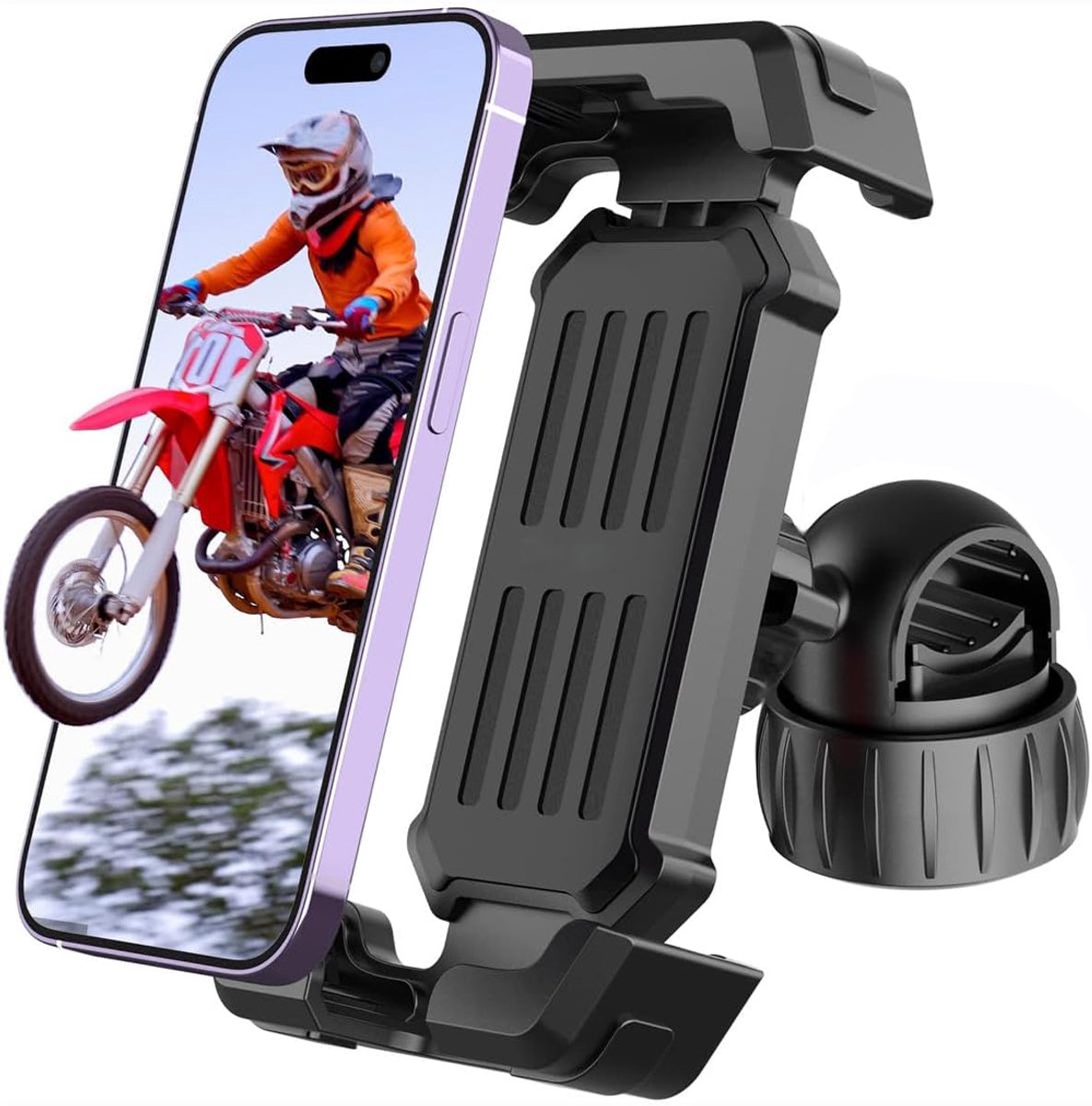 Bobypet - Telefoonhouder Fiets & Motor - 360° Draaibare Stuurhouder voor E-Bike, Scooter en MTB - Universeel voor 4.7-7 Inch Smartphones - Zwart