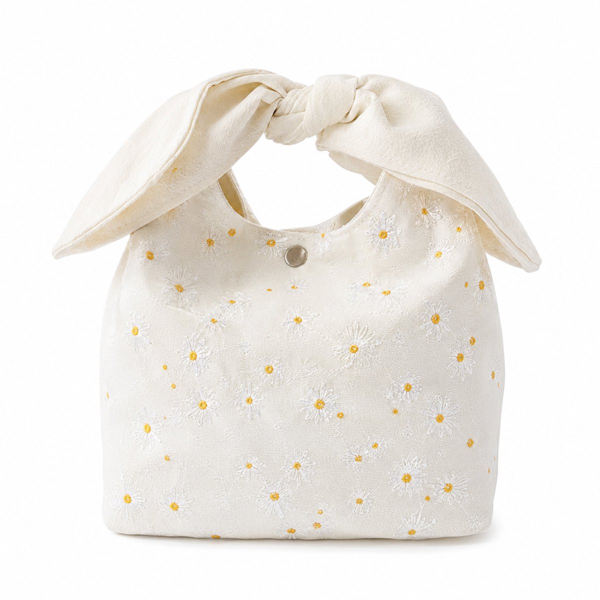 Bobypet - Kleine Lunchtas en Tote Bag voor Dames - Herbruikbare Japanse Stijl Opbergtas met Trekkoord - Waterdicht en Opvouwbaar - Voor Werk, Picknick en Make-up - Wit
