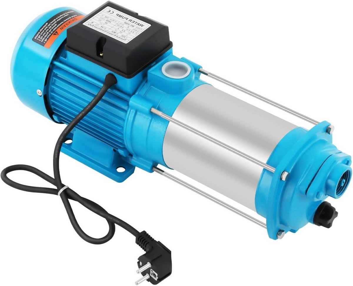 Centrifugaalpomp Huiswater - Tuinpomp Hogedrukpomp - Water Voorziening - Roestvrijstalen Constructie - 4000 l/u 110 m - Zilver