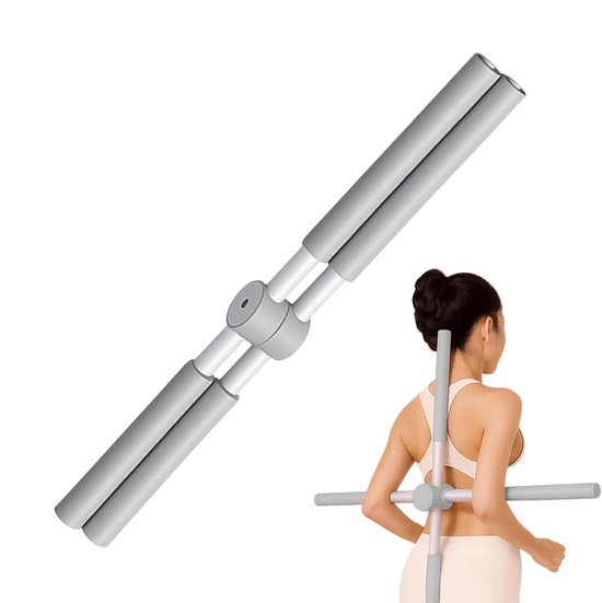 Yoga Stok - Houding Corrector - Rug Training - Verstelbare Lengte - 59cm Pakket - Wit — afbeelding 4
