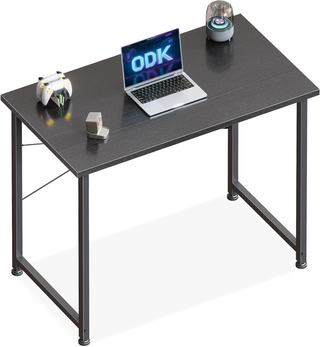 SnelShoppen - ODK Computerbureau met Verstelbare Poten, 80x40 cm, Zwart | Compact voor Kleine Ruimtes, Stabiele Constructie, Ideaal voor Thuiskantoor