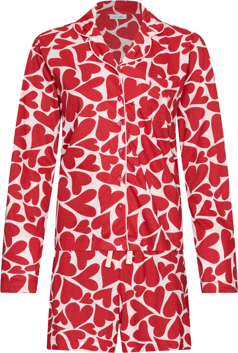MyRebelle - Shortama - Endless Love - Bio-katoen - rood/ecru - Hartjes - Maat 44