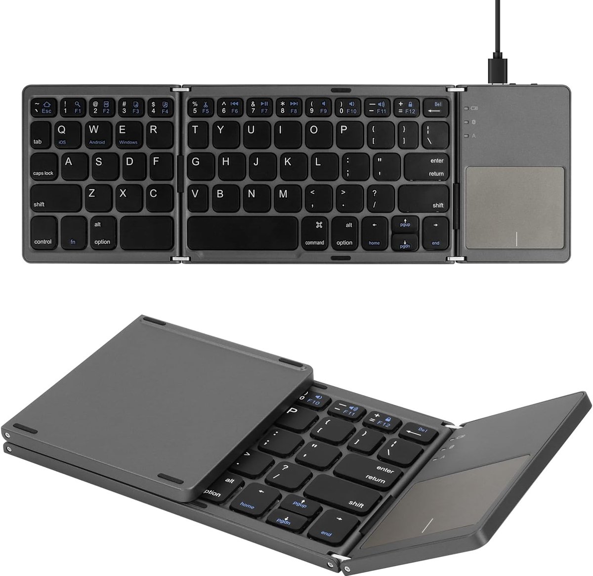 Opvouwbaar bluetooth-toetsenbord - mini-toetsenbord met touchpad - oplaadbaar en inklapbaar - ideaal voor onderweg - ShopVlot