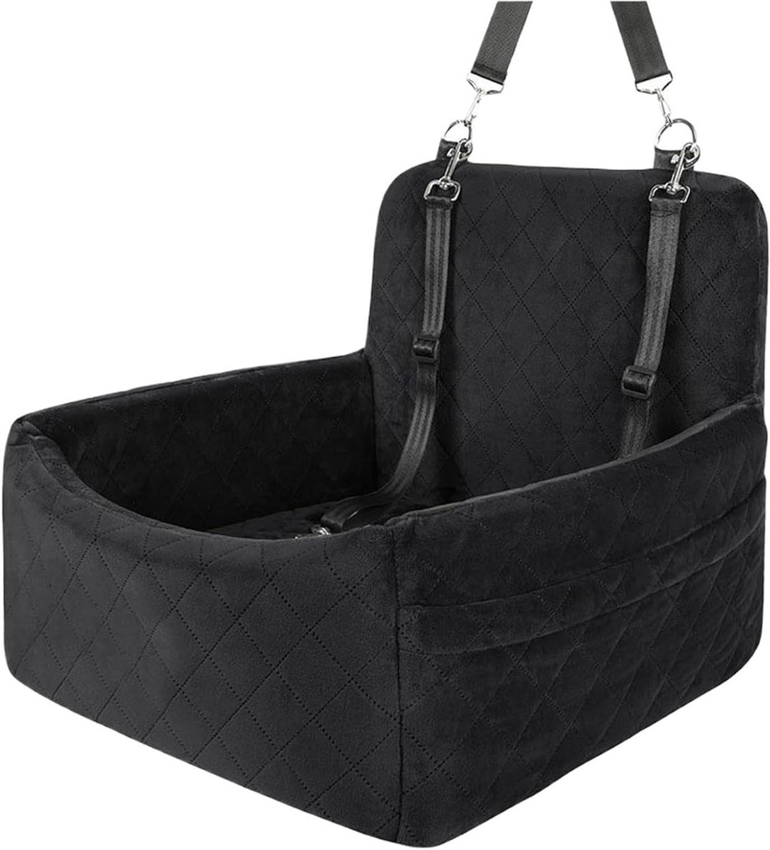 Honden Autostoel - Huisdierdrager Auto - Veilig Reizen - Huidvriendelijk Comfort - 40x40x35 cm - Zwart