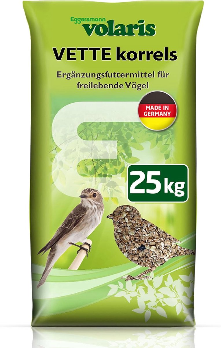 SnelShoppen - Volaris 25 kg Vet Pellets | Vogelvoer voor Wilde Vogels | Hoogwaardige Energierijke Voeding voor Alle Vogelsoorten | Jaar Rond Gebruik