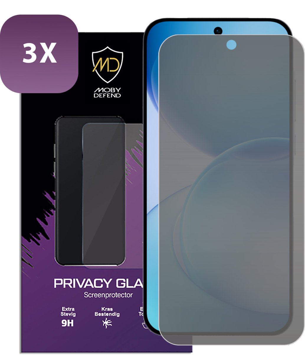 3-Pack MobyDefend Screenprotectors - Geschikt voor Oppo Reno16 F/FS - HD Privacy Glass Screensavers