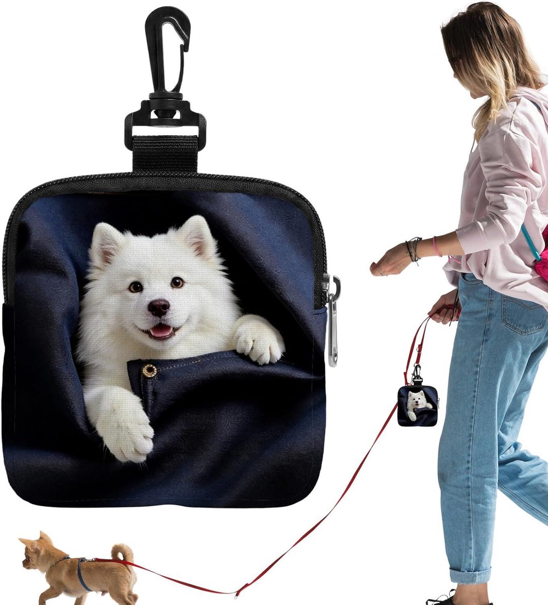 Hond traktatietas - Snacktas Hond - Hondentraining - Lekvrije laag - 15 x 14 x 3 cm - Niet gespecificeerd