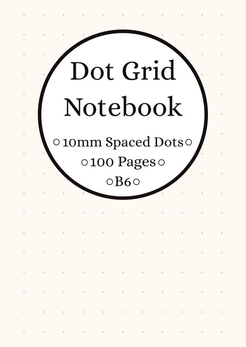 SnelShoppen - Dot Grid Notitieboek - 10mm Dots, B6 Formaat, Dotted Crème Papier, 100 Pagina's voor Schrijven, Notities, Creativiteit en Organisatie