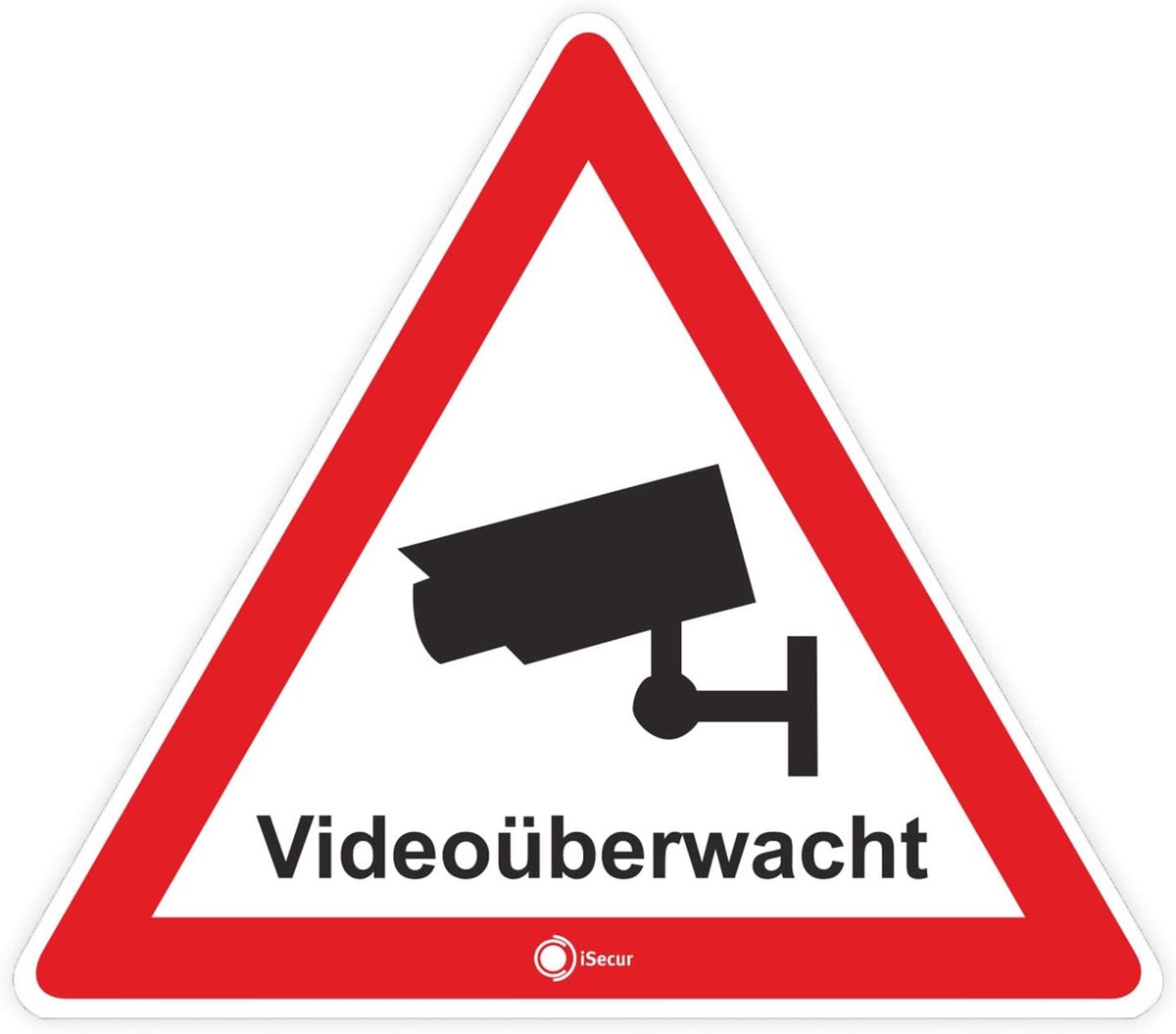 SnelShoppen - Set van 4 stickers video surveillance - zelfklevend voor ramen - 5 cm - UV-bestendig - geleidelijk zichtbaar van buitenaf