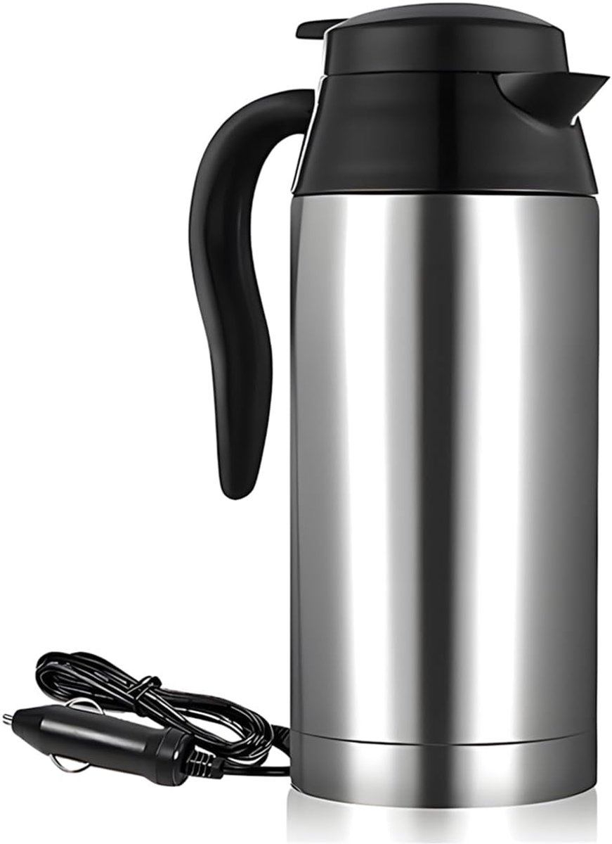 Thijox - 24V Reis Auto Waterkoker 750Ml - Roestvrijstalen Elektrische Waterkoker voor Camping, Truck, Pickup en RV - Ideaal voor Thee, Koffie en Baby