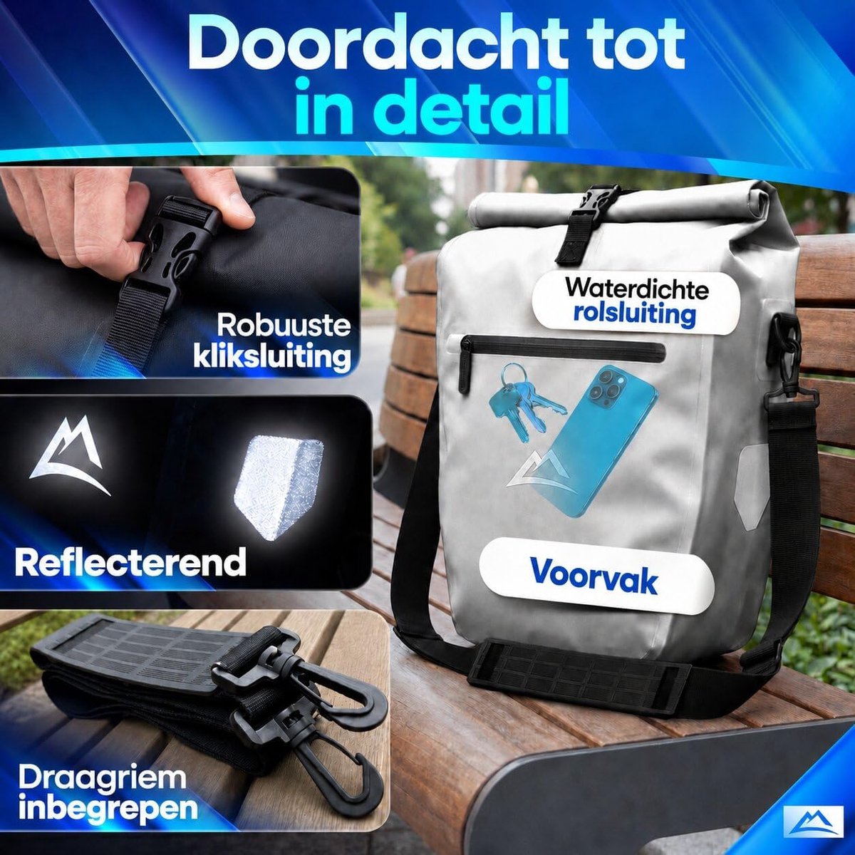 Thijox - Fietstas voor Bagagedrager - 100% Waterdichte Fietstas met Rolsluiting & Reflectoren - AquaShield-TPU - Ideaal voor Fietstochten, Camping en