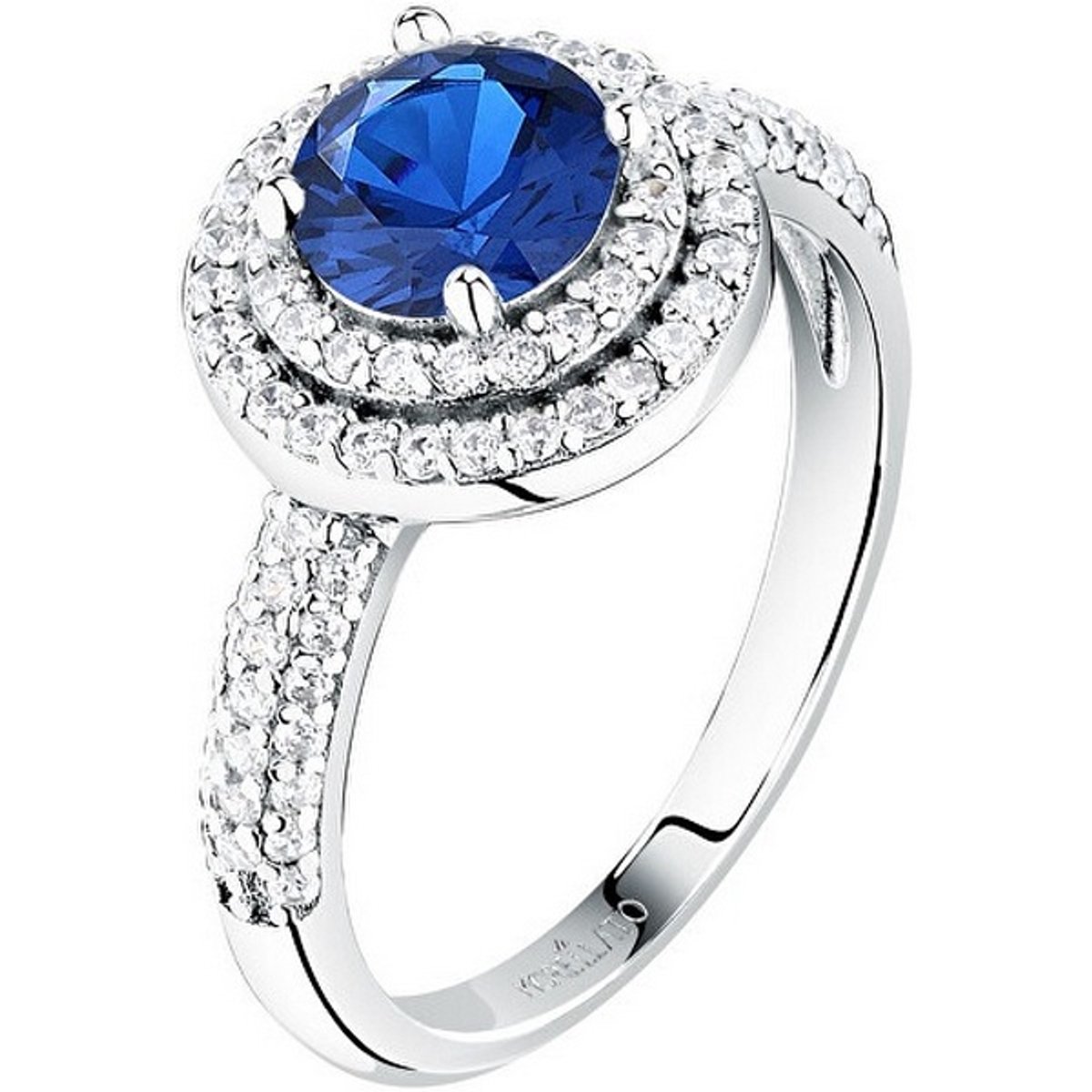 MORELLATO TESORI SAIW27701 - 54 MM - ZILVEREN RING MET BLAUWE/TRANSPARANTE ZIRKONIA'S 1 STUK