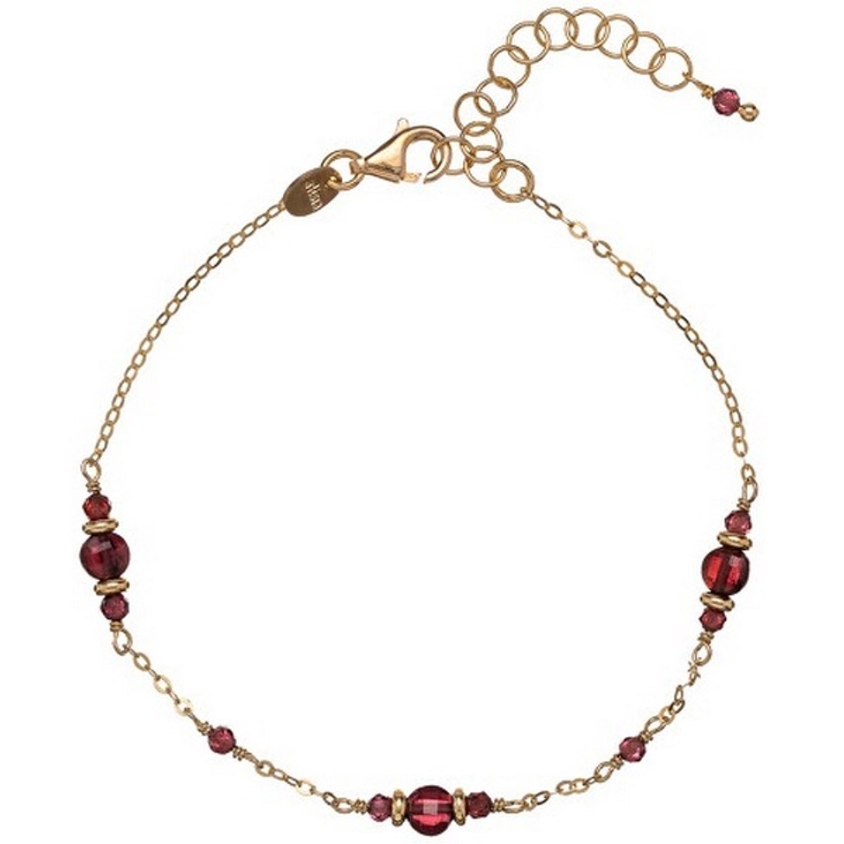 ALISIA AL4268 GOLD-PLATED ARMBAND MET RODE GRANAAT 1 STUK