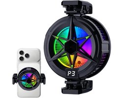 Thijox – Koelfan voor Telefoon 3 Snelheden Magnetisch Met LED Verlichting Laag Geluid | Telefoonventilator voor Mobiele Games, Live Streaming, TV Seri