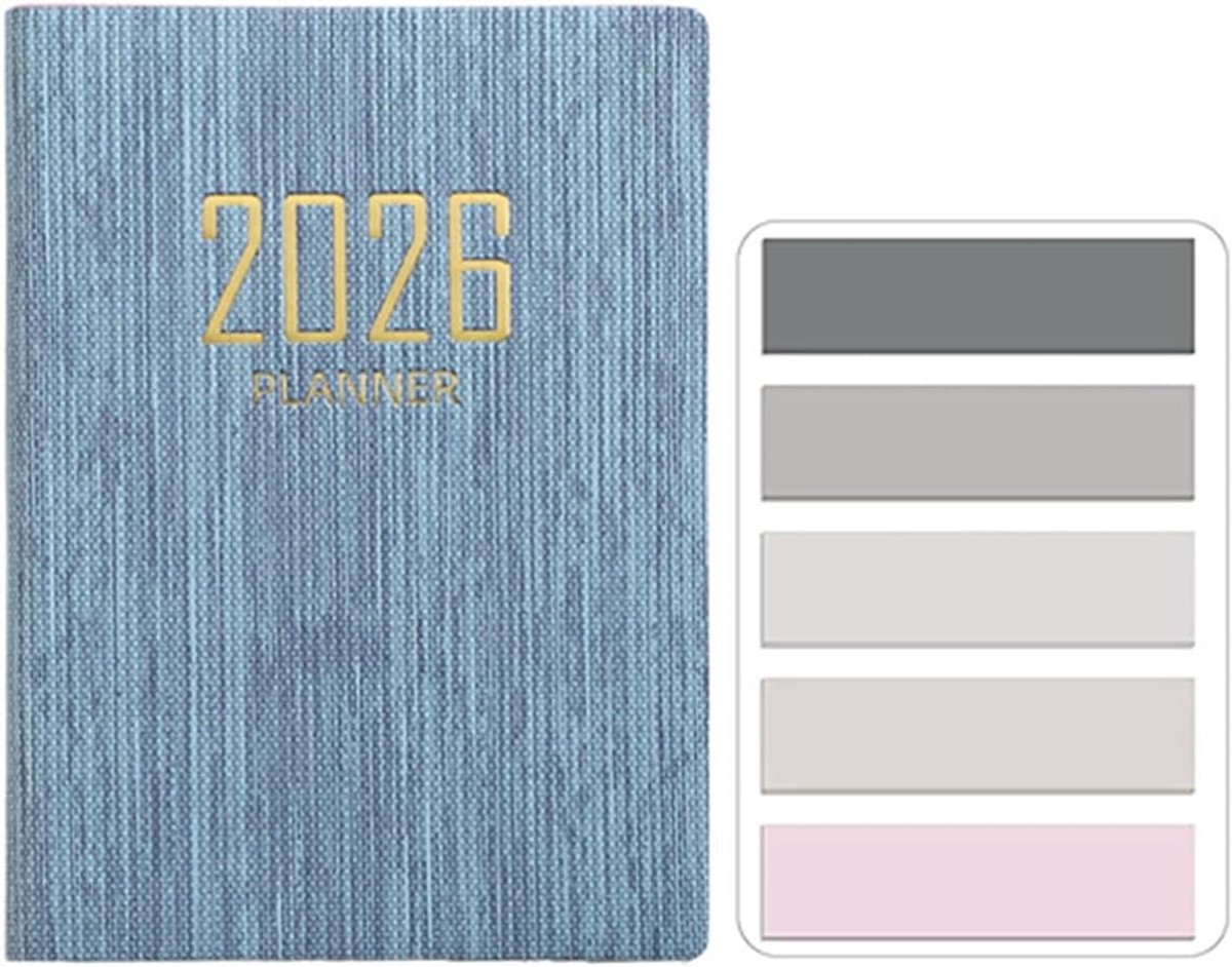 Thijox - RuiChy Mini 2026 Zakdagboek A7 Planner met PU Textuur Cover en 128 Pagina's - Ideaal voor Afspraken, Agenda, en Notities - Palm-formaat met M