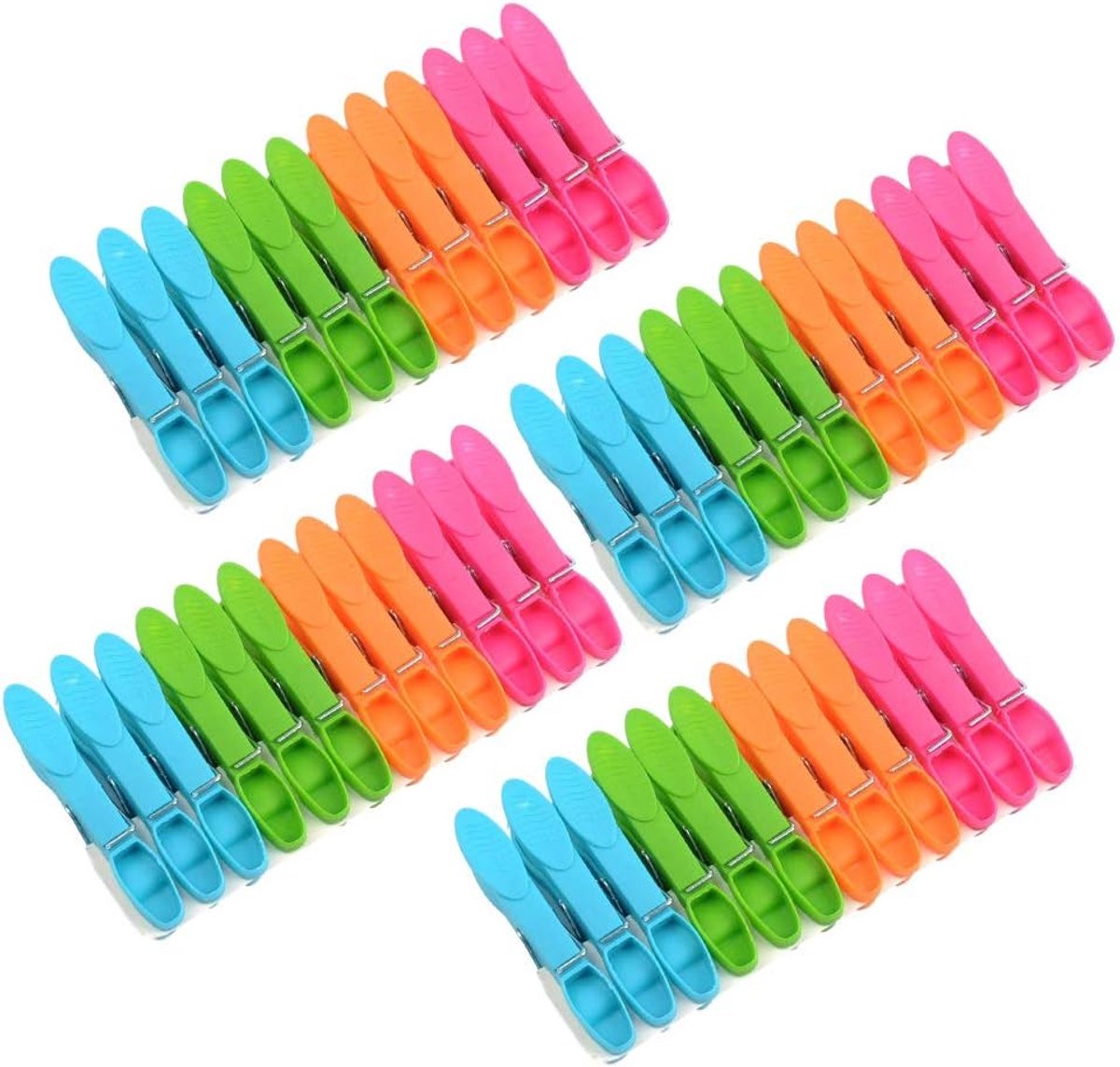 Thijox - 72 stuks kleurrijke wasknijpers, kunststof wasklemmen met antislip, roestvrijstalen veer, ideaal voor waslijn, wasrek, handdoeken, sokken, ca