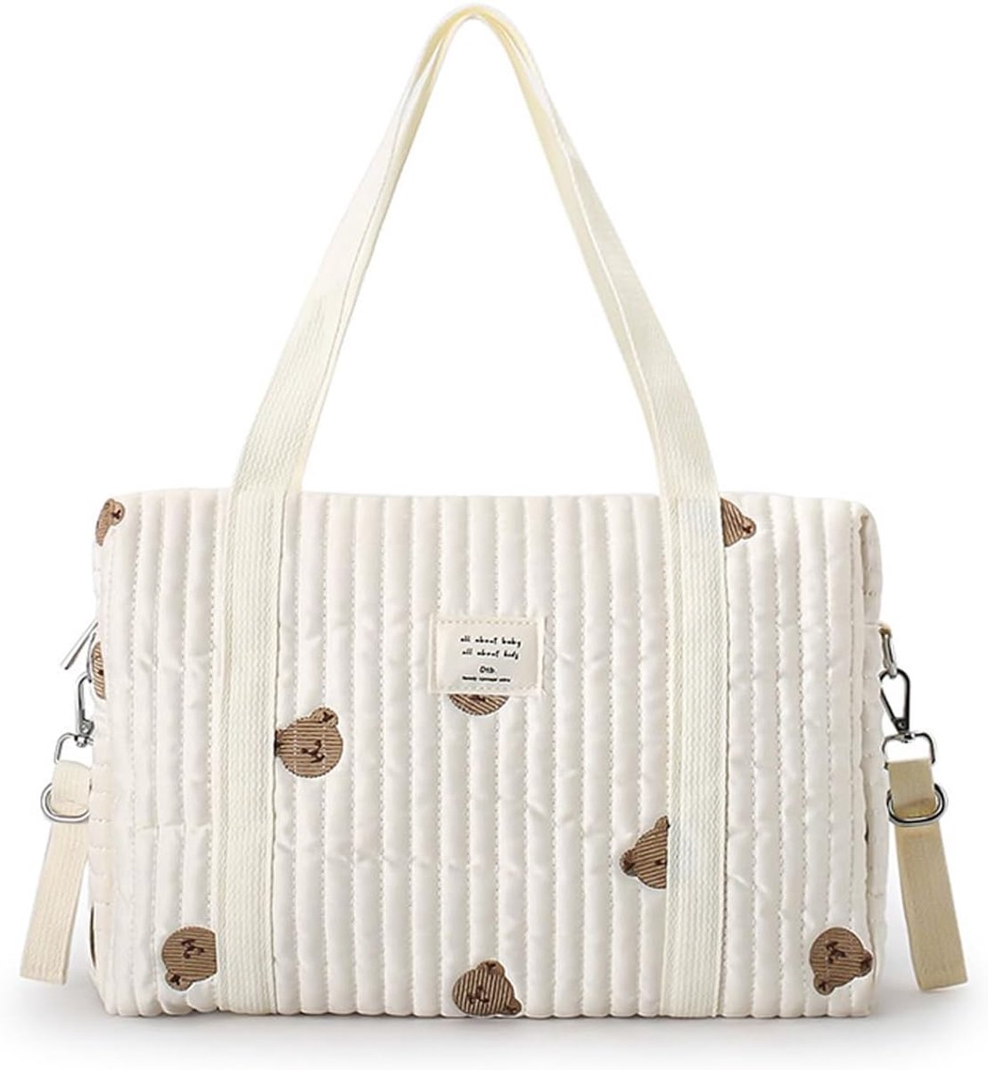 Thijox - Kinderwagen-opbergtas, luiertas, draagtas met ritssluiting en borduurwerk, universele kinderwagen-organizer, praktische handtas voor ouders e