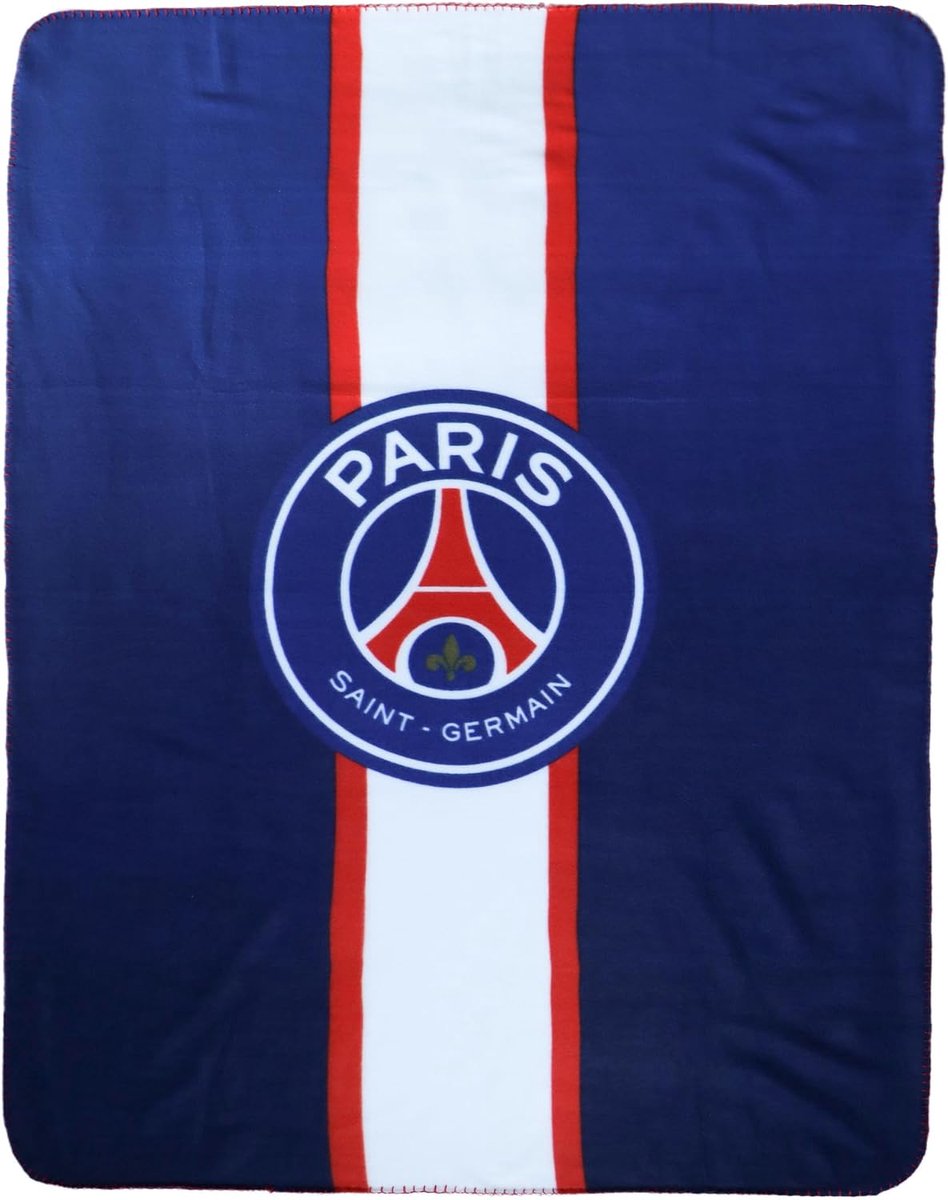Thijox - PSG 2023 Bedrukte Deken 110 x 140 cm | Plaid voor Kinderen | Oeko-Tex Gecertificeerd | Blauw Voetbalthema | Perfect voor Feesten en Kamperen