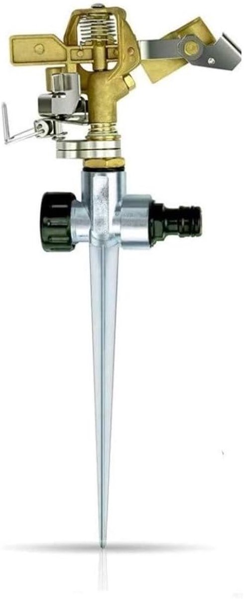 Thijox - 360 graden Heavy Duty Impulse Tuinsproeier - Zware Impact Gazonsproeier met Metalen Spike voor Irrigatie van Planten, Bloemen en Groenten - C