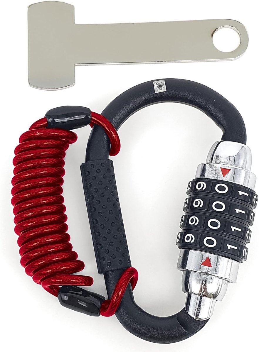 Motorhelm slot met combinatiecode - T-buckle pin adapter - multifunctioneel en veilig - makkelijk te bevestigen - SnelShoppen