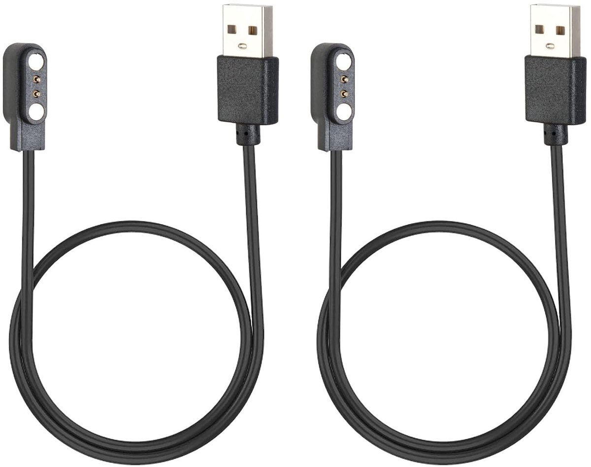 SnelShoppen - Magnetic Charger 2 Pole 2.85mm, Set van 2 USB C-kabels voor Stabiele Oplaadkracht, Compatibel met Apparaten met 2.85mm Magnetische Conne