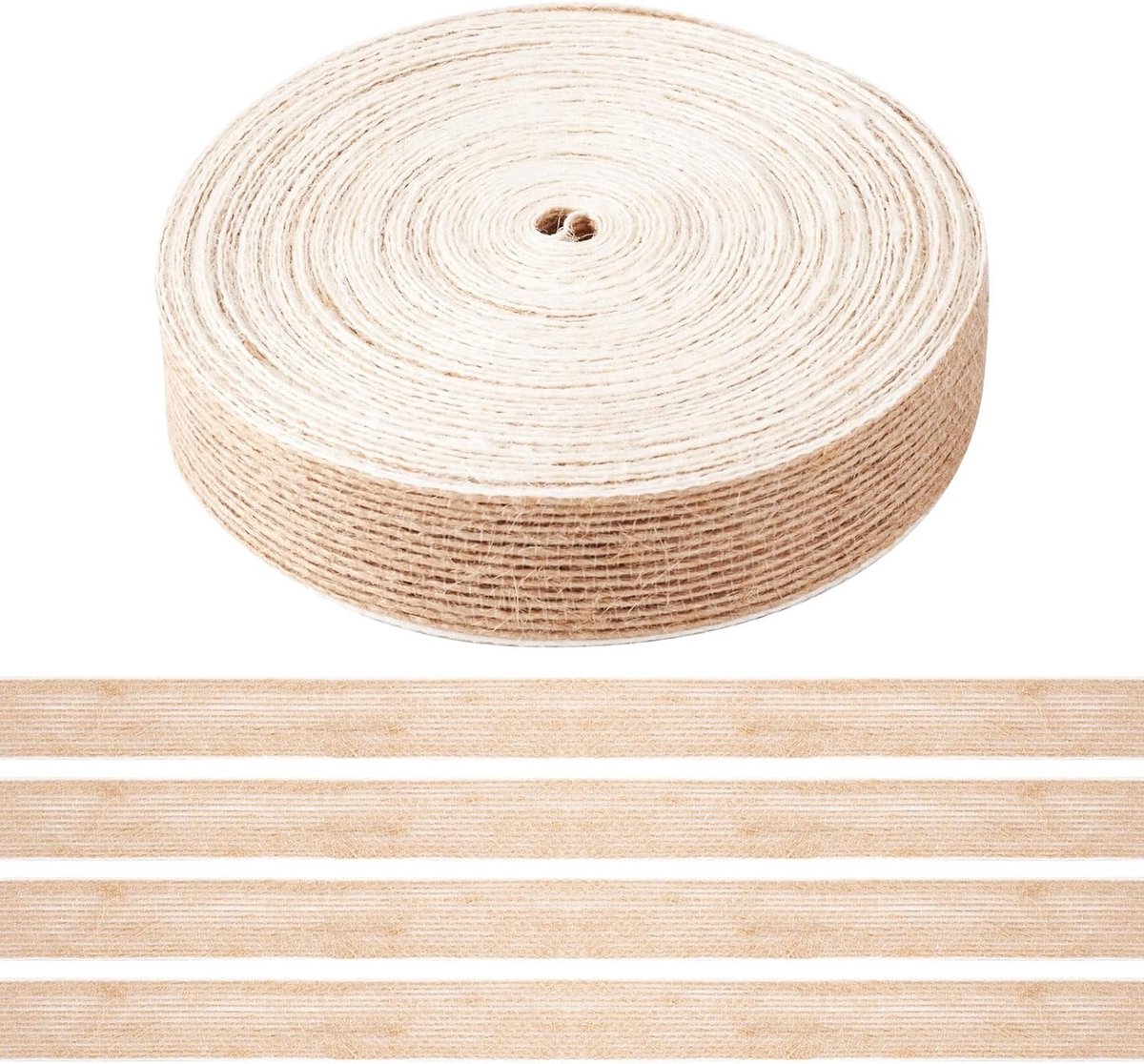 Jute touw van 20 meter, 25 mm breed voor ambachtelijke projecten, decoratie, geschenken en meer