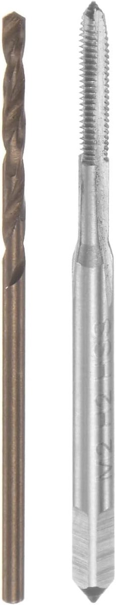 Tap- en Bitsets voor Precisiebewerking, M2 x 0.4 H2 Rechte Vleugel Snijgereedschappen, 1.5mm M35 Kobalt HSS Boor voor Metaalbewerking