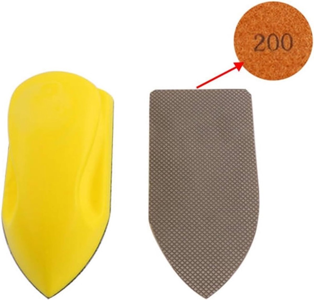 Diamond Schuren Hand Pad Blokken Oranje Ijzer Type Hand-Held Blok Met Connector Voor Slijpen, Polijsten En Scherpe Randen 200 Grit, Perfect Voor Doe-Het-Zelf Projecten En Professioneel Gebruik