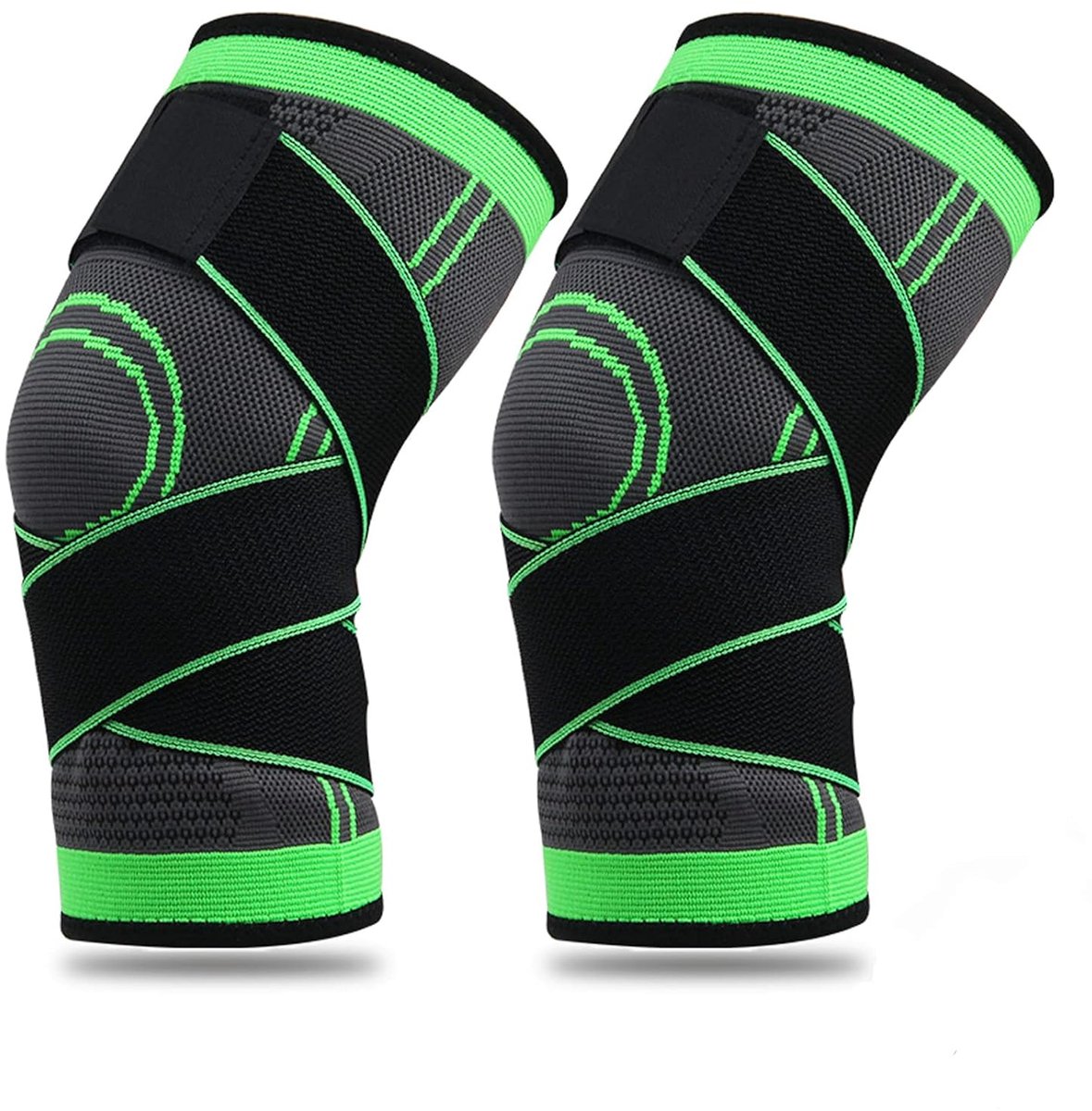 2 stuks kniebandage, sport, kniesteun met verstelbare riemen, medische kniebeschermers, kniebandage voor mannen en dames, voor sporten en ontlast het kniegewricht, kniepijn, XL