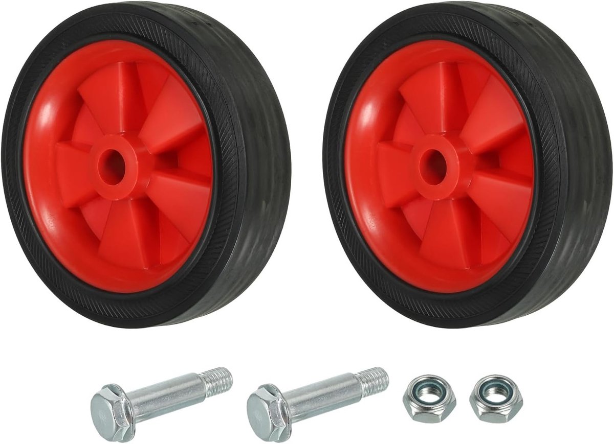 Luchtcompressorwielen van 5 Inch, 2 Universele Reservewielen voor Luchtcompressorwielen met Een Gat van 0,5 Inch Diameter voor Gemakkelijke Mobiliteit, Rood
