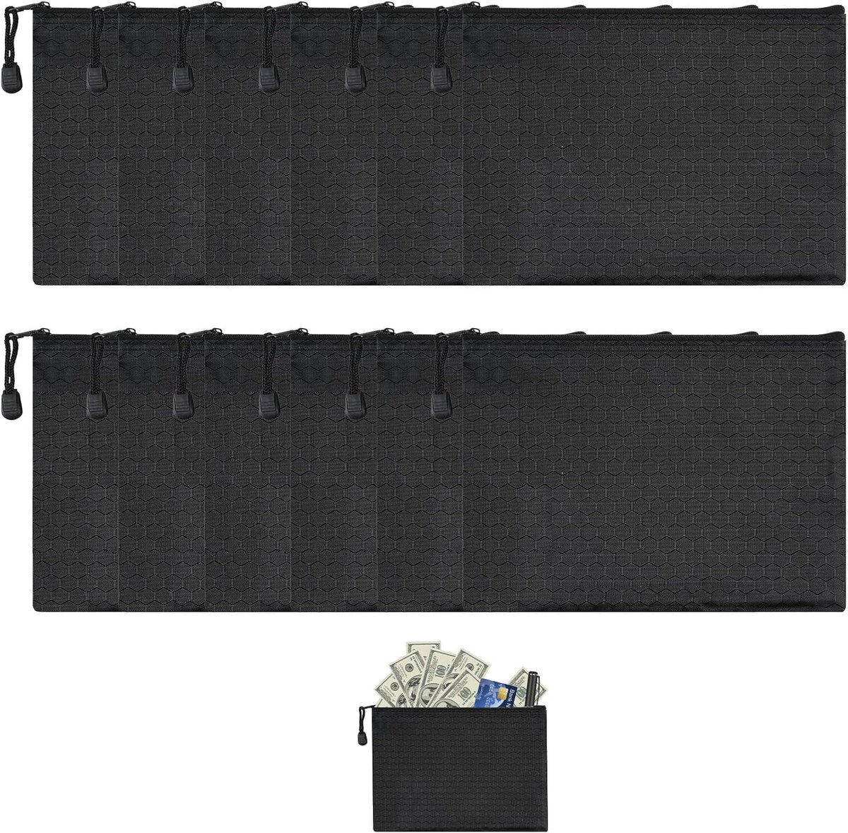12 stuks, portemonnee, A5-documententas, 24 x 18 cm, waterdichte documententas, voor het bewaren van geld en documenten, geschikt voor huishoudelijk gebruik en zakelijk gebruik
