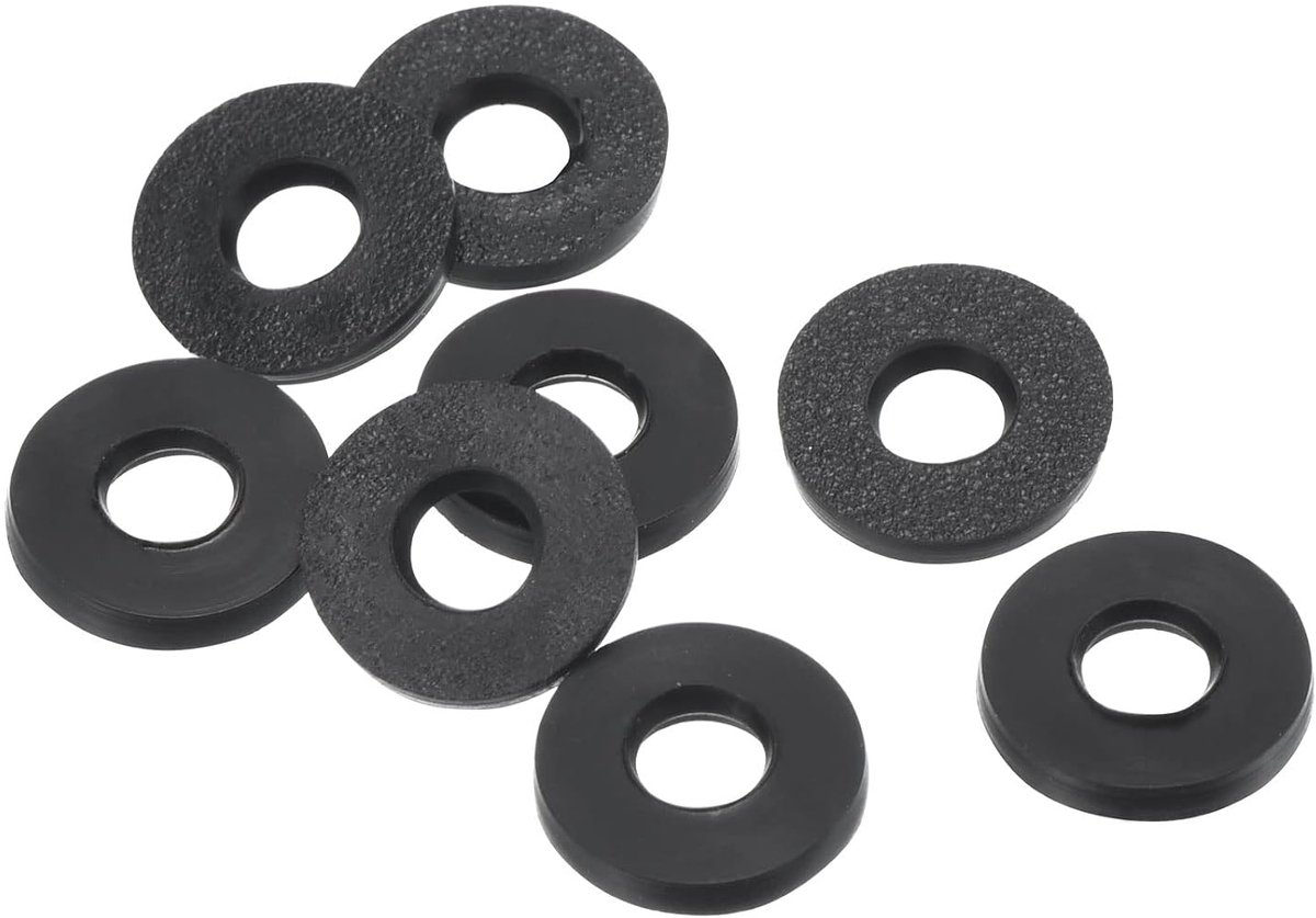 Platte sluitring 8 stuks 4 mm ID 9 mm AD afdichting afstandhouder afdichtring voor waterleiding waterslang bevestiging bouten zwart