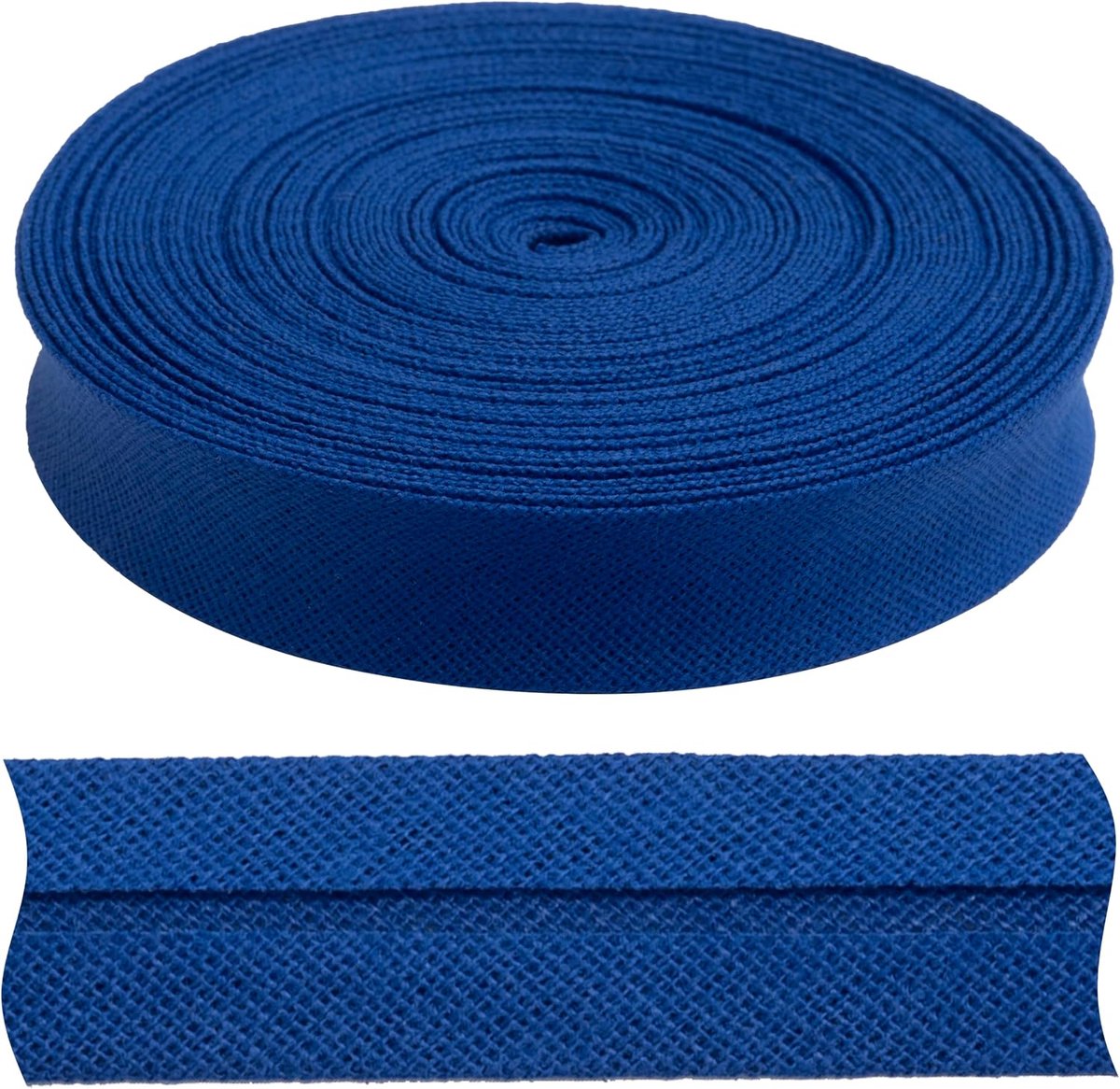 - C77318 - Biasband 9 meter x 17 mm - van katoen - kleur blauw - bies gallon kleding kussens quilts