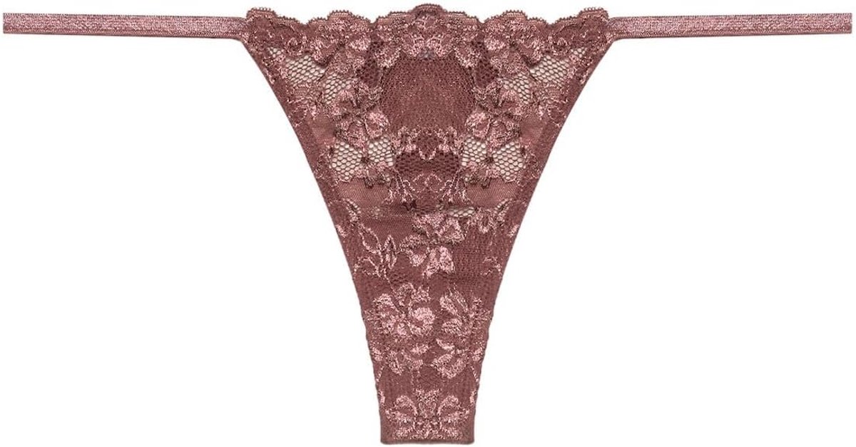 - Kanten string met verstelbare heupen, voor dames, gelamineerd kant en microvezel