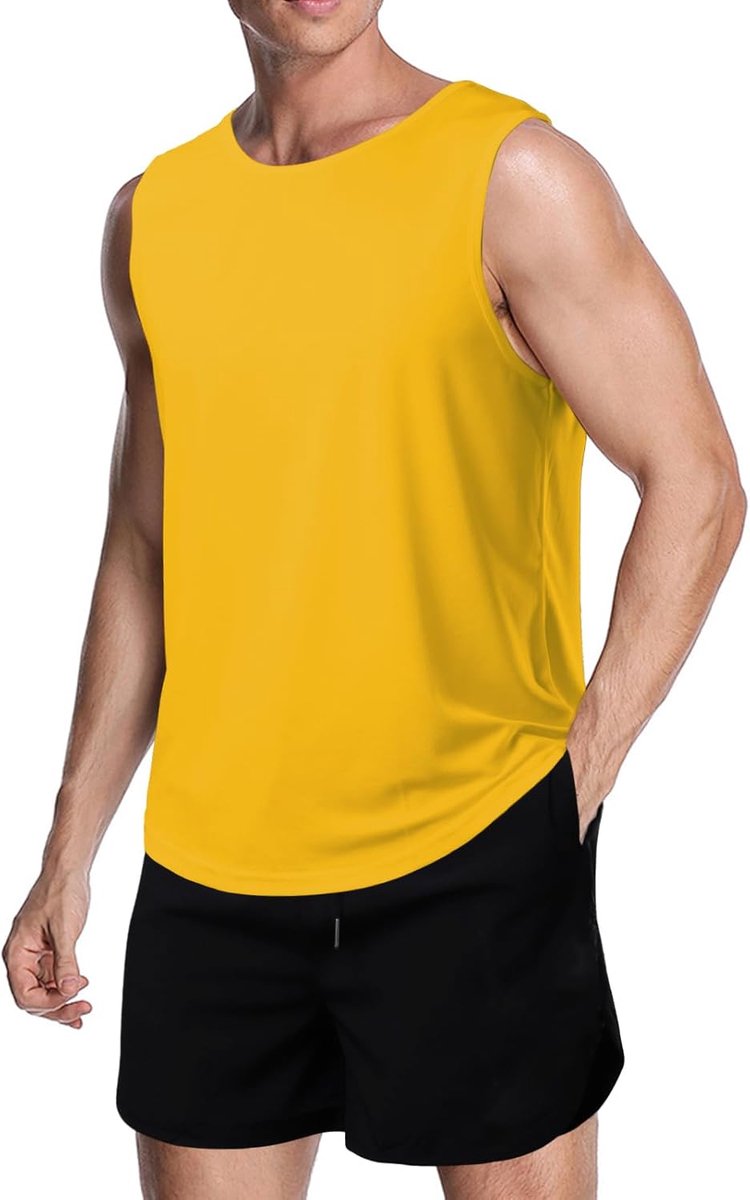 Meioro, Tanktop van mesh voor heren, mouwloos, sneldrogend, training op sportschool, sportieve shirts, voor hardlopen, fitness vest, bodybuilding, sport