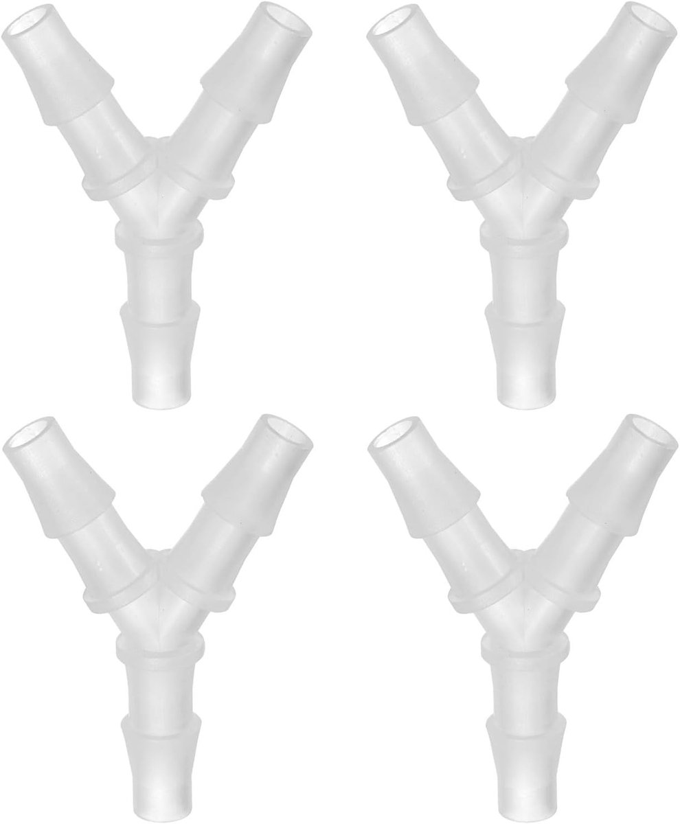 Y-vormige 3-weg barbed fitting voor slangen - 4-pack kunststof koppelingen voor gas, vloeistof en luchtleidingen - 2,2 inch adapter voor pijpen en slangen