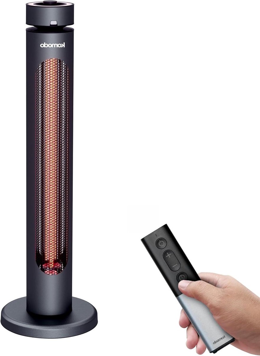 Terrasverwarmer - Infrarood Kachel - Directe Warmte - 8 Warmtestanden - 2000W - Zwart