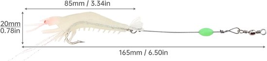 Luminous Soft Shrimp Lures voor Zoutwater Vissen, Kunstmatige Siliconen Aas met Haken voor Forel, Baars en Zalm — afbeelding 4