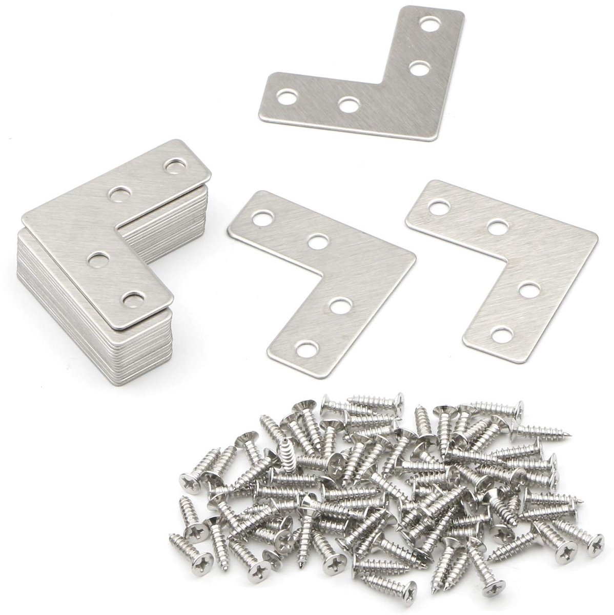SolidKeus - Set van 20 RVS L-Vormige Reparatiebeugels