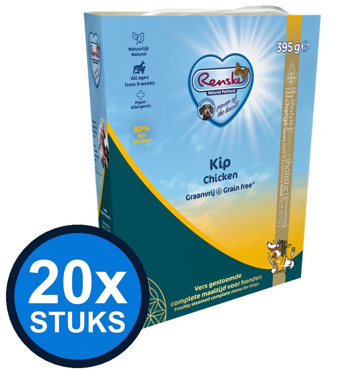 Renske Renske vers hond adult graanvrij kip 395gr