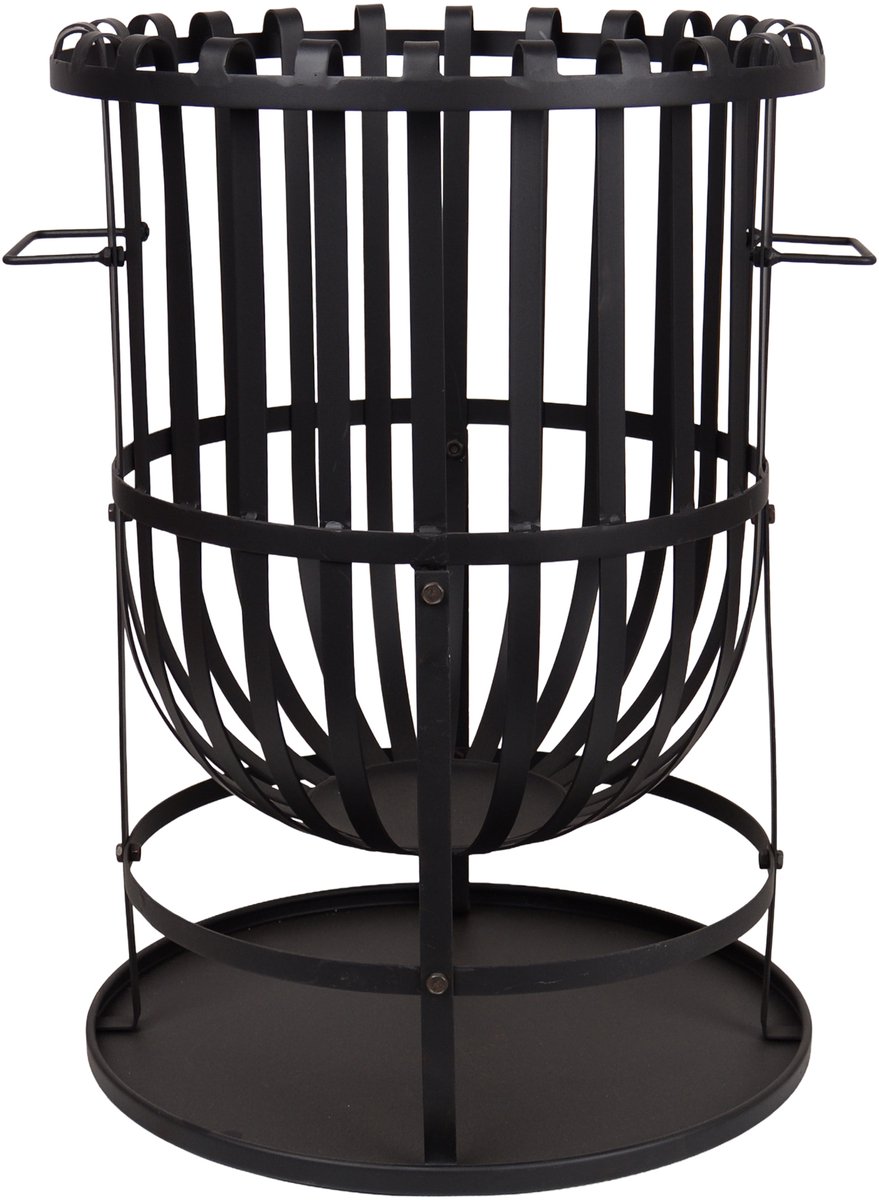 UNUS® Vuurkorf Vuurplaats "Roko" van metaal, rond 46 cm diameter, zwart