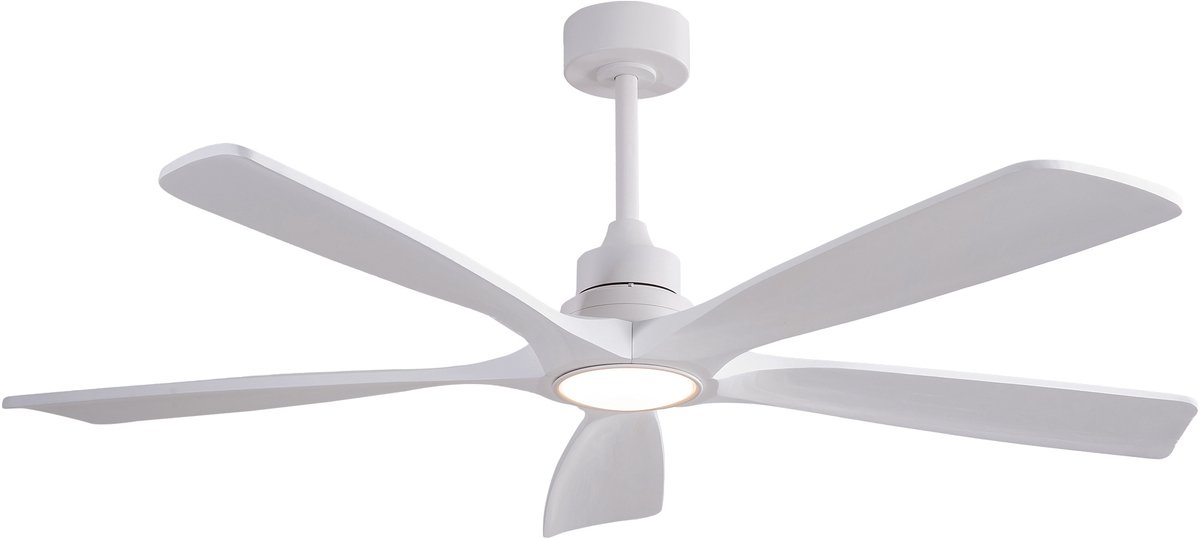 COVREO Plafondventilator met verlichting 91 cm wit hout en metaal, 6 standen