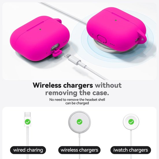 Compatible with AirPods Pro 3 Case - Rose-A - Silicone Protective Case Cover for Apple Air Pod Pro 3rd (2025), Unisex Design, with Cleaning Kit — afbeelding 4