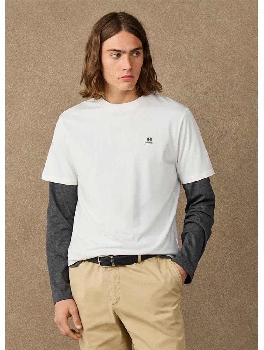 Hackett Hm5000147 T-shirt Met Korte Mouwen Wit XL Man