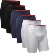 DANISH ENDURANCE Bamboe Boxershorts - Boxers met Lange Pijpen Ademend Ondergoed - Heren - 6 paar - L
