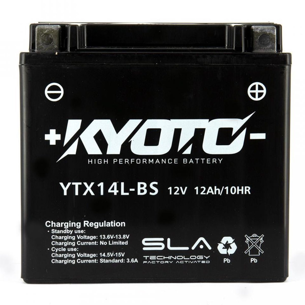 Batterie SLA Kyoto pour Moto Buell 1125 CR 2009 à 2010 YTX14L-BS / 12V 12Ah Neuf