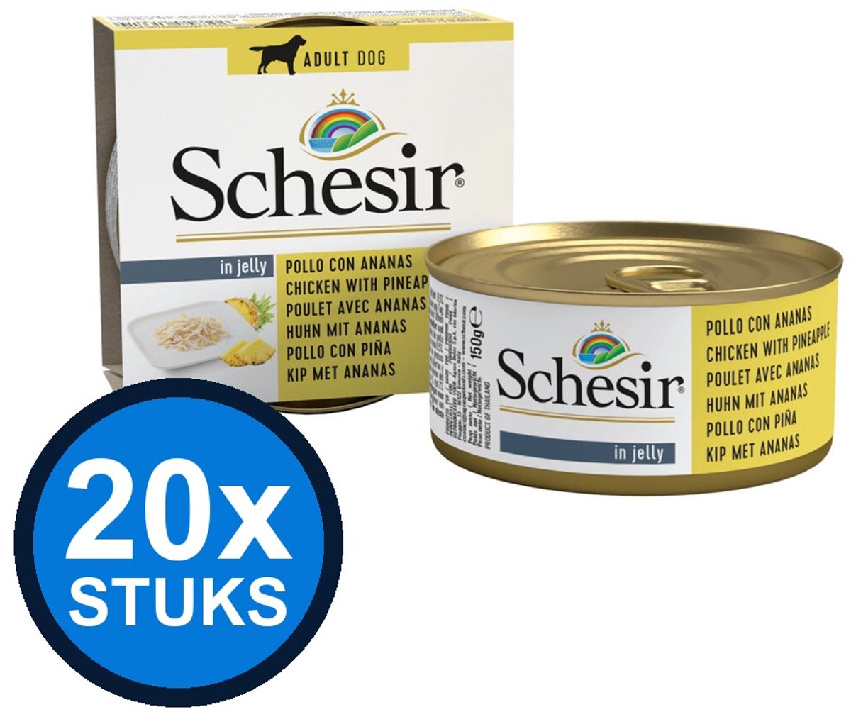 Schesir Schesir hond blik gelei kip&ananas 150gr