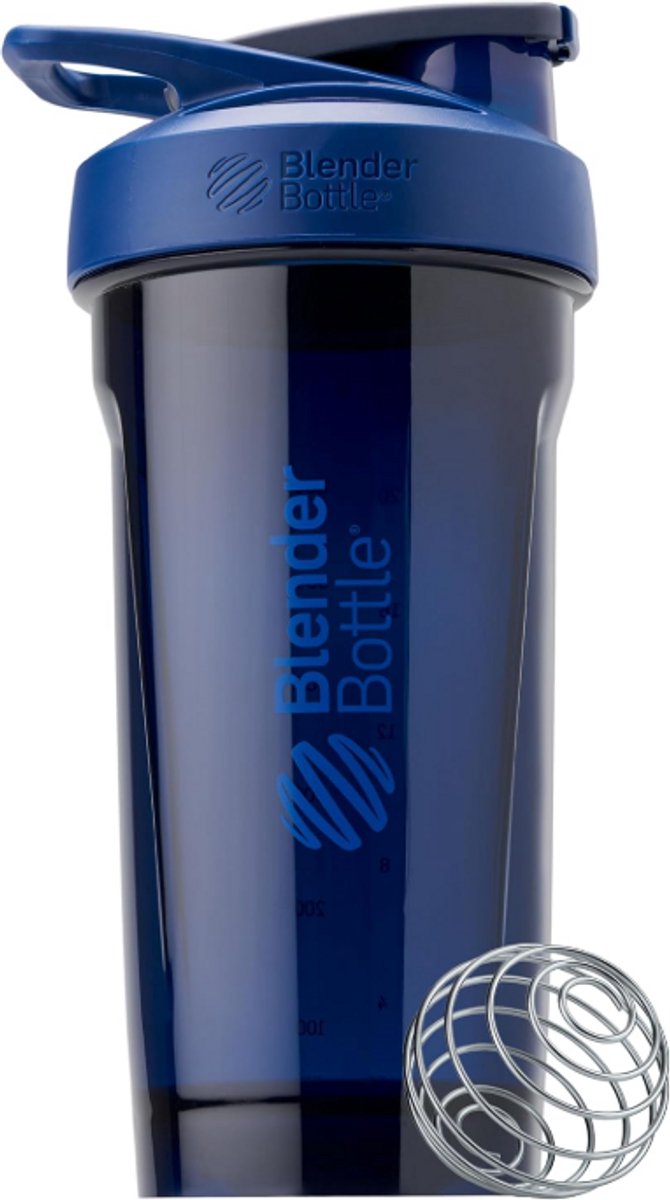BlenderBottle Sport Flip Tritan Shaker Bottle 28 oz (Blue)- Je shake 24 uur koud! Eiwitshaker met ophanglus. Met LOCK systeem en lus.